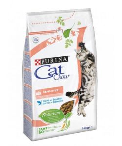 PURINA CAT CHOW GATTO ADULTO SENSITIVE AL SALMONE - 1.5 KG